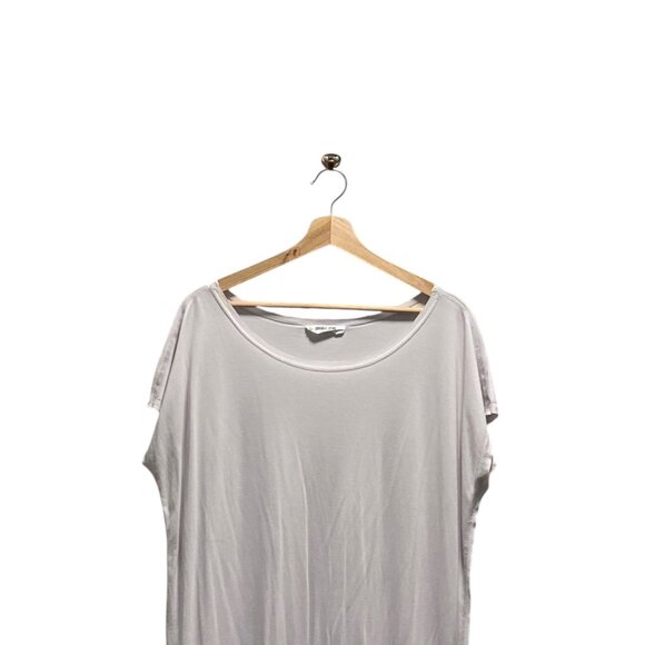Double Zero Modal Midi Tee Shirt Dress Cream Size L Minimalist Quiet Luxury Soft - Picture 5 of 11